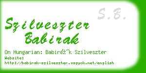 szilveszter babirak business card